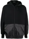 Undercover panelled zip-up hoodie - Black
