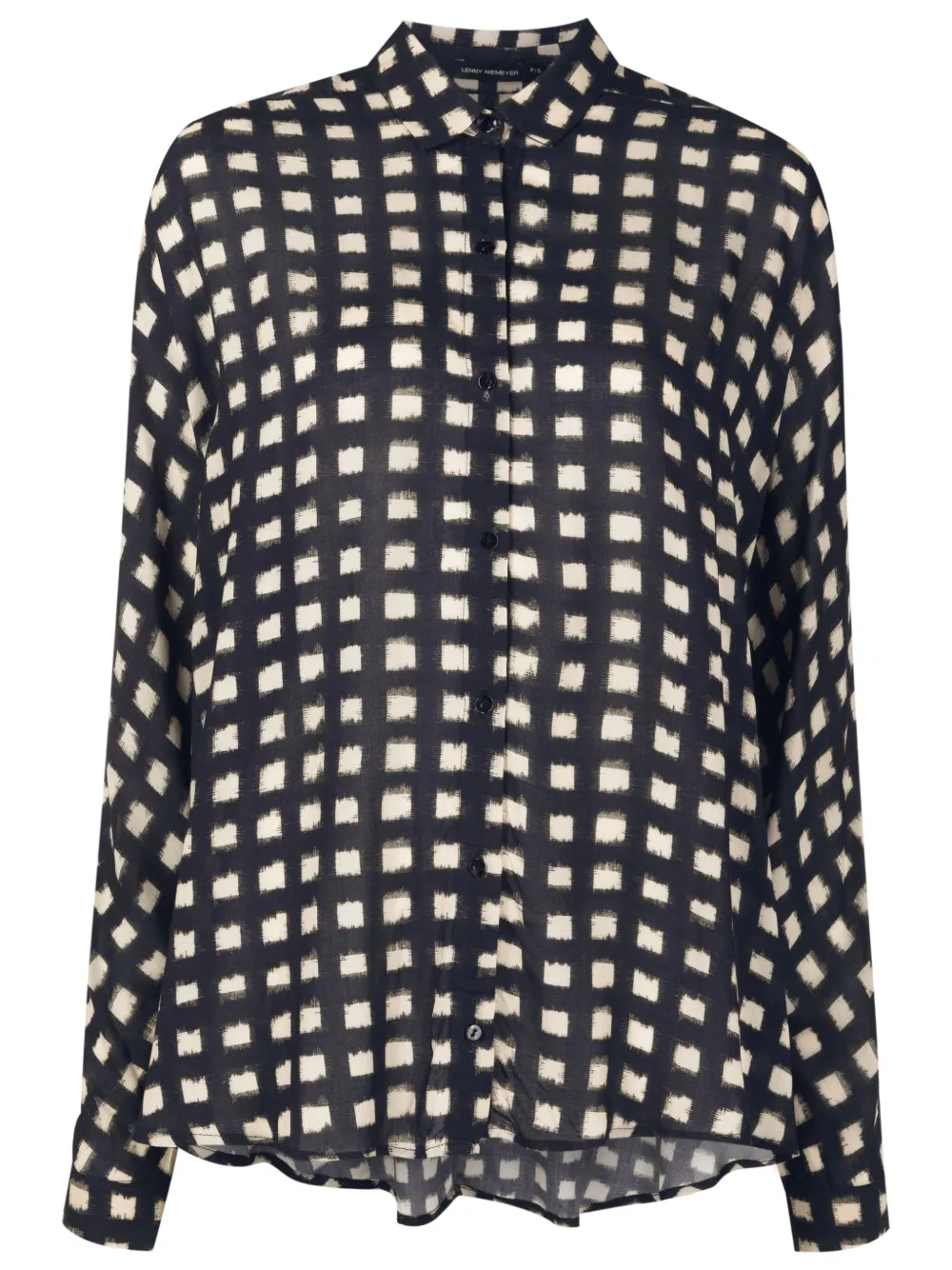 LENNY NIEMEYER VICHY RUCHED-DETAIL SHIRT