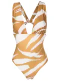 Lenny Niemeyer Oryx V-neck swimsuit - Neutrals