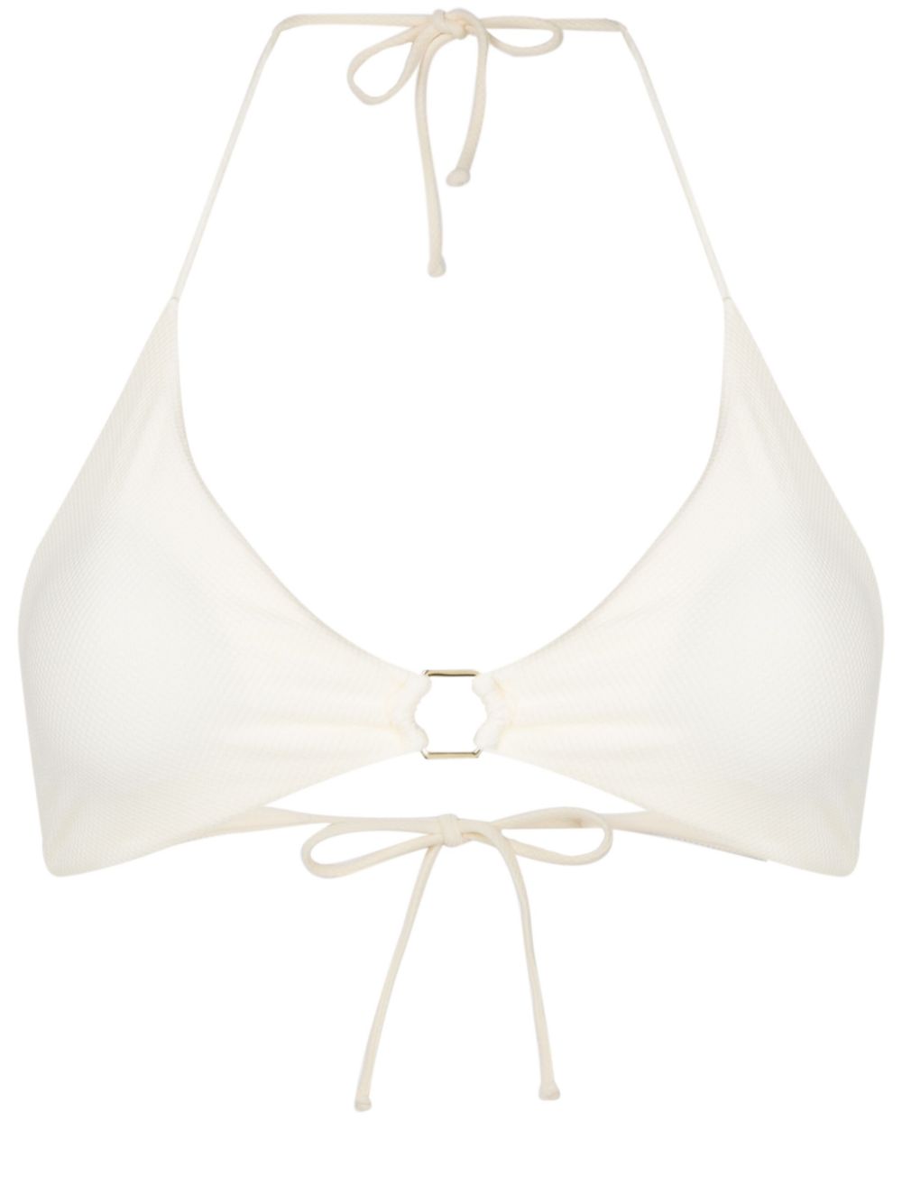 Lenny Niemeyer Halterneck Triangle-cup Bikini Top In White