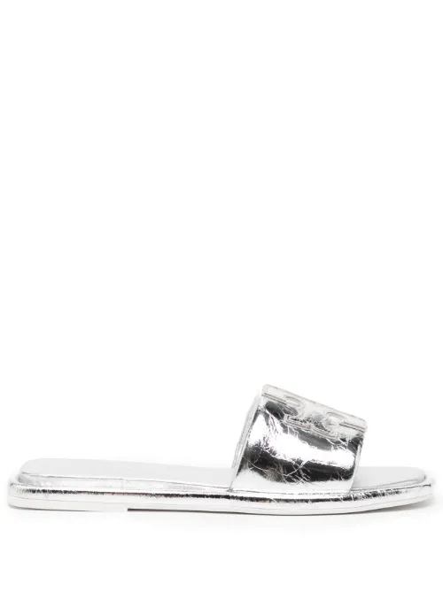 Claquettes Double T en cuir - Tory Burch - Modalova