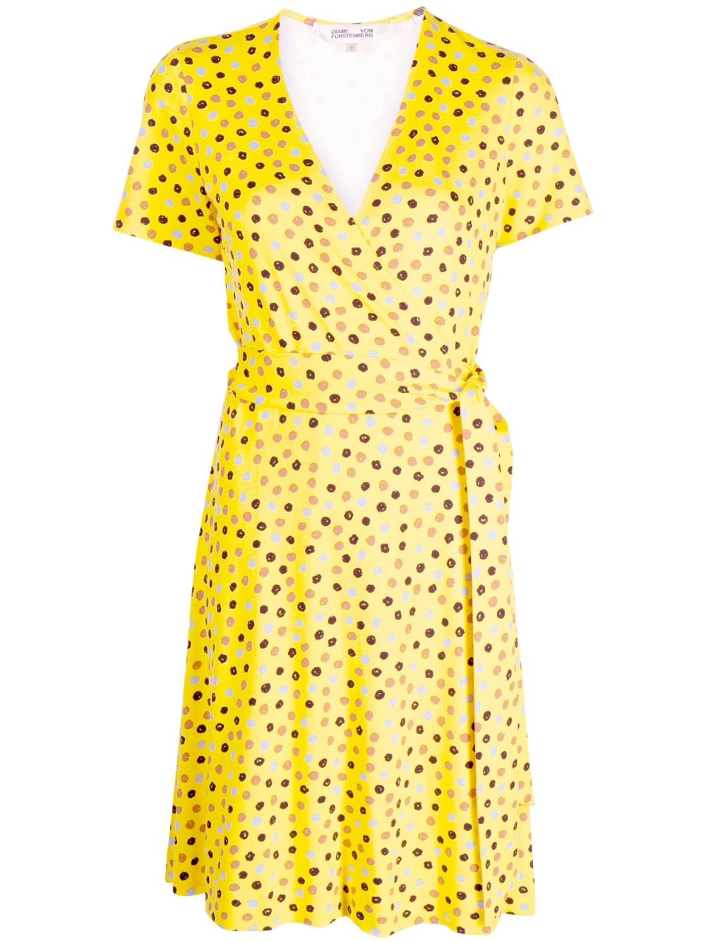 DVF Diane von Furstenberg Palmina graphic-print mini dress - Yellow