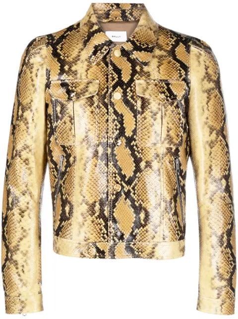 Bally Lederjacke mit Schlangen-Optik