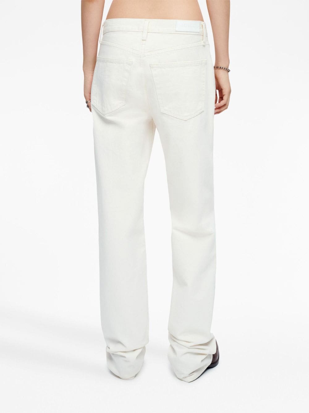 Shop Re/done Long Loose Jeans In White