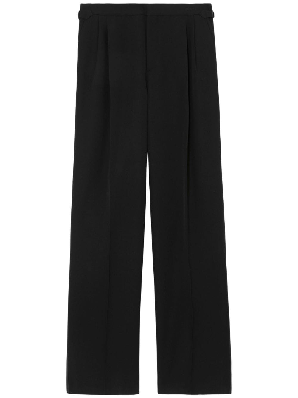 Burberry Pleated Straight-leg Trousers In Black