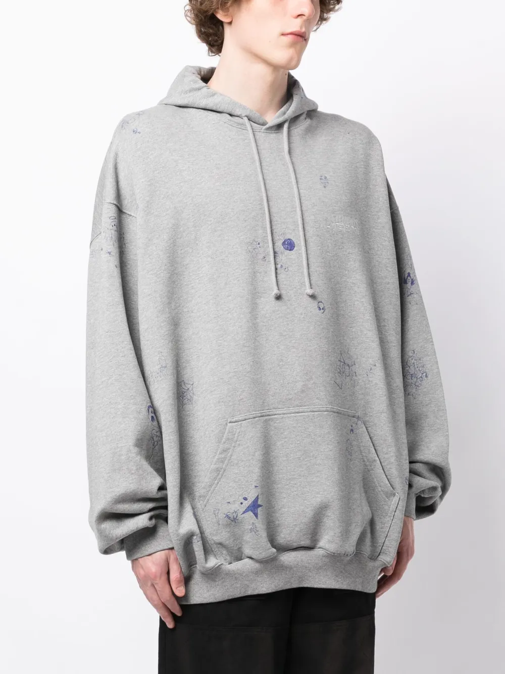 graphic-print long-sleeve hoodie