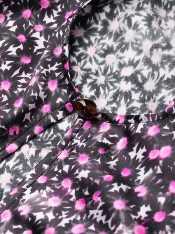 GANNI フローラルシルクドレス M GANNI フローラル シルクドレス | ブラック | FARFETCH JP