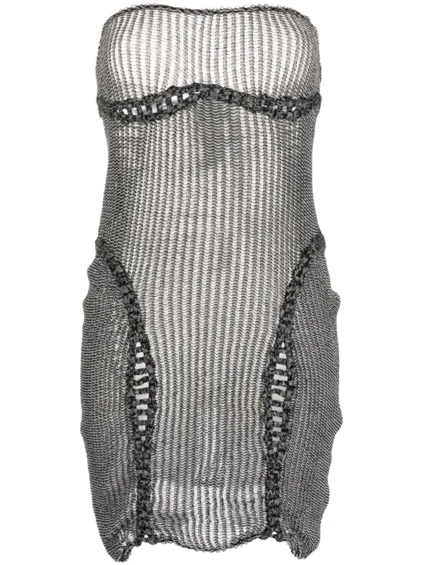Isa Boulder Crochet Knit Dress | Black | FARFETCH JO
