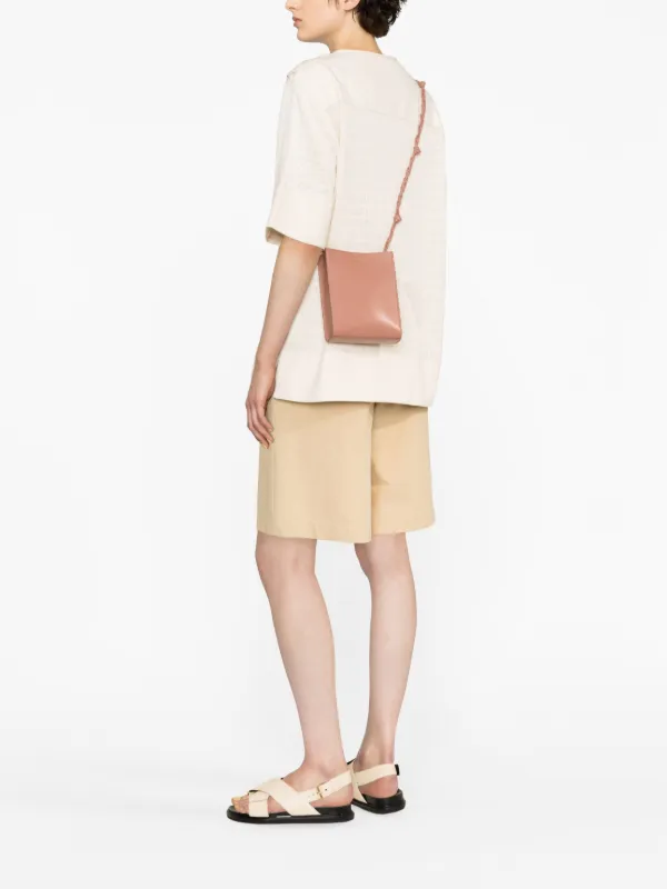 Jil Sander Small Tangle Leather Crossbody Bag | Pink | FARFETCH