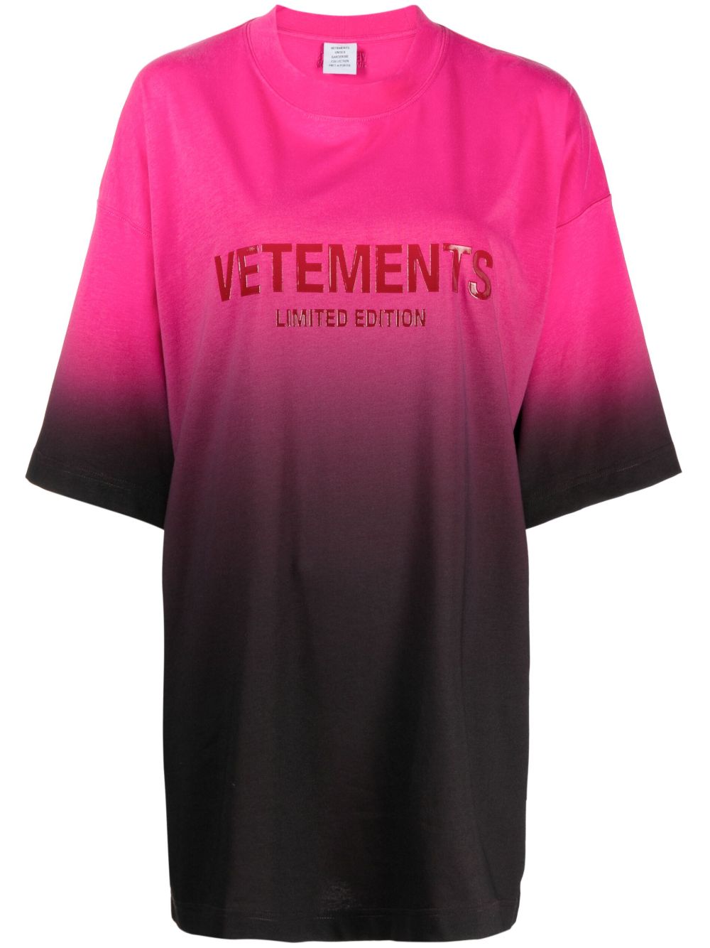 Vetements Logo-print Faded-effect T-shirt In Pink