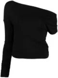 Blumarine asymmetric gathered top - Black