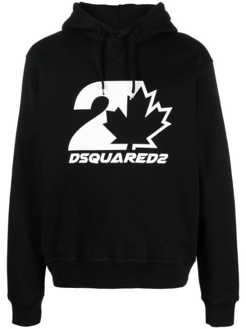 DSQUARED2 logo-print cotton drawstring hoodie Men