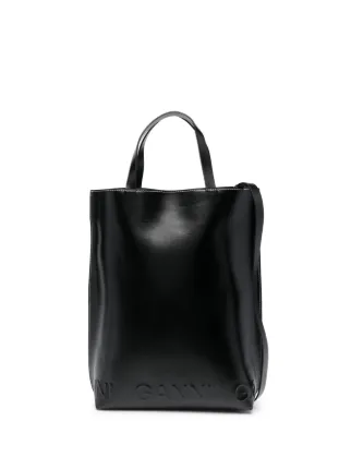 GANNI Medium Banner Tote Bag | Black | FARFETCH
