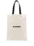 Jil Sander large logo print tote bag - Neutrals