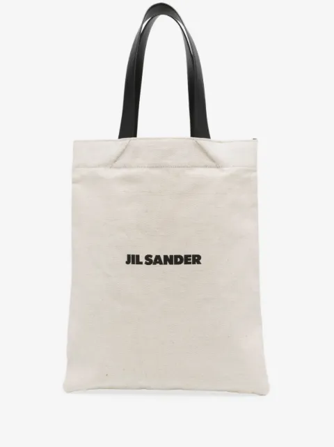 Jil Sander large logo print tote bag