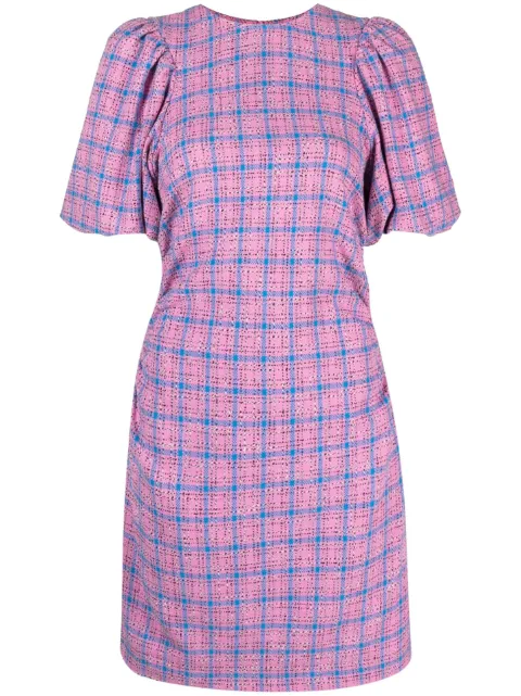 GANNI check-pattern minidress