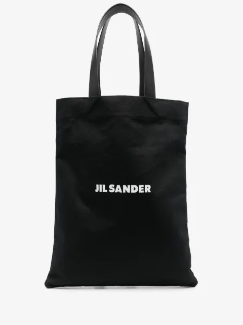 Jil Sander large logo print tote bag