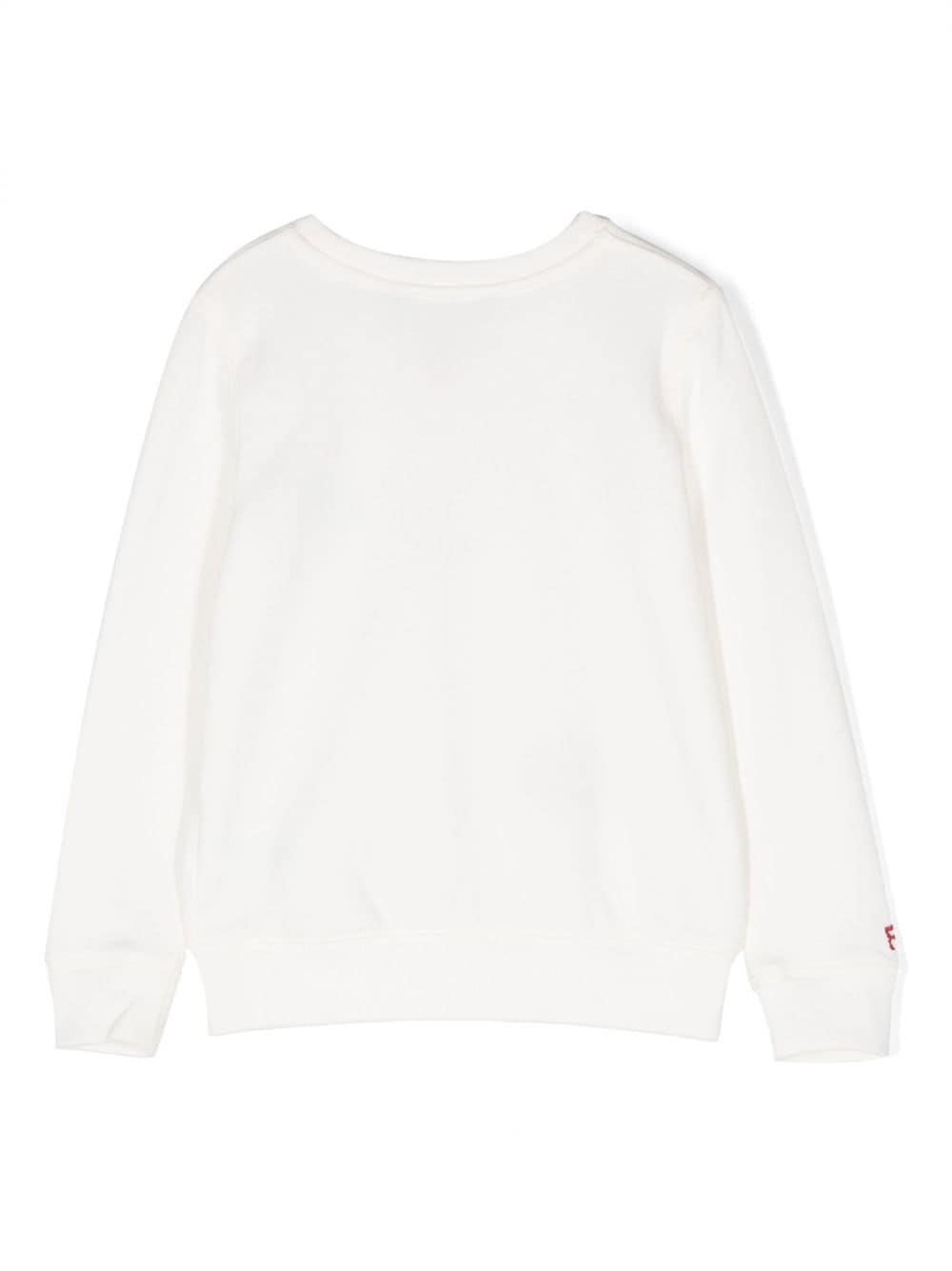 Shop Ralph Lauren Bear-print Long-sleeve T-shirt In White