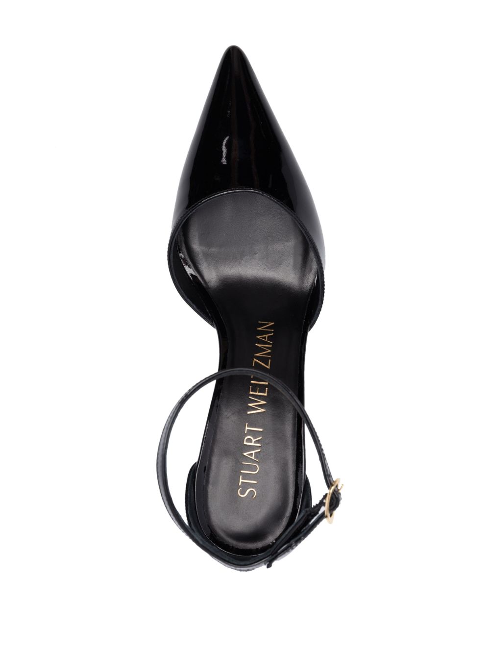 Shop Stuart Weitzman 80mm Pointed-toe Leather Pumps In Black