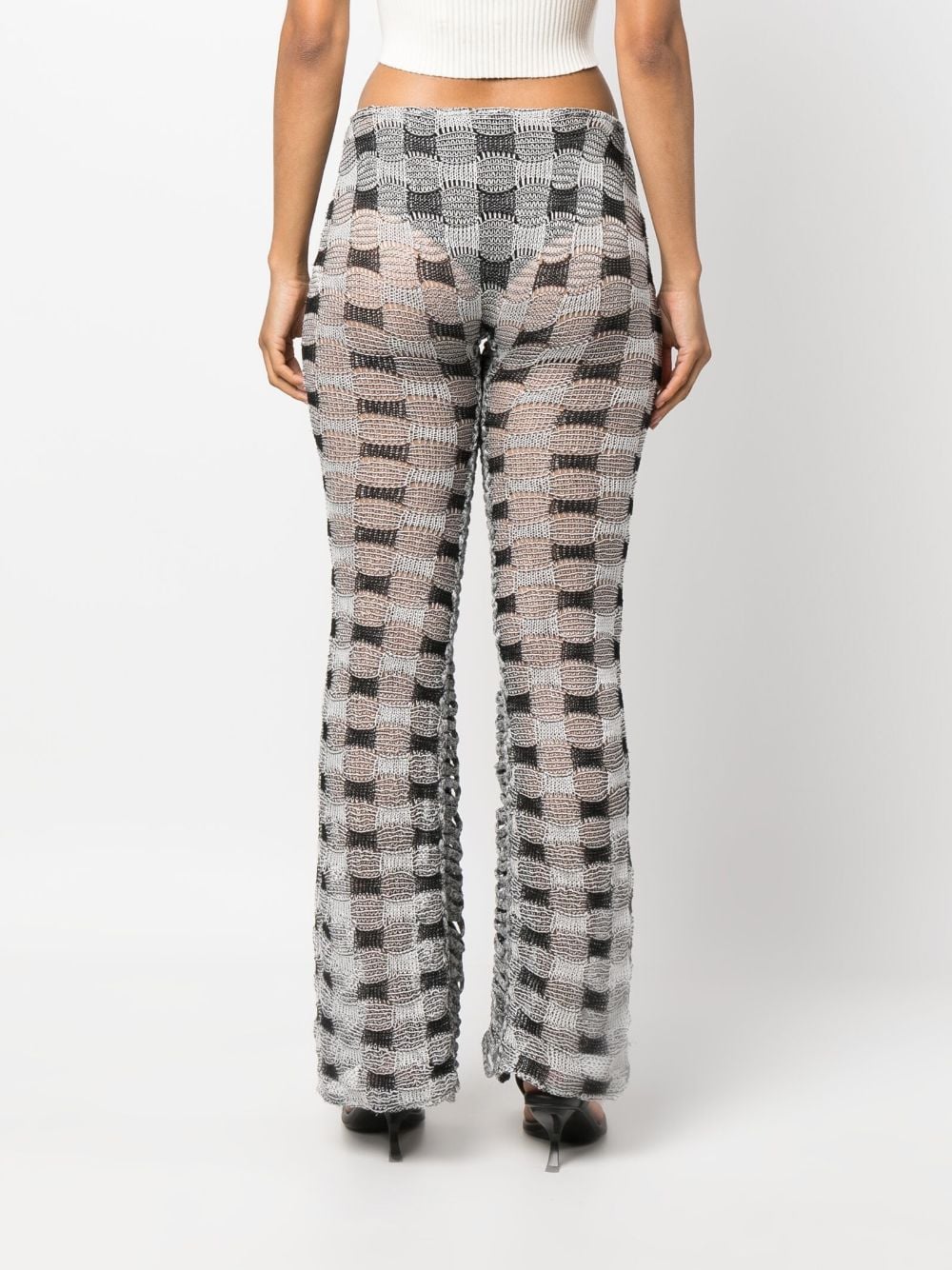 Shop Isa Boulder Check-pattern Knit Trousers In White