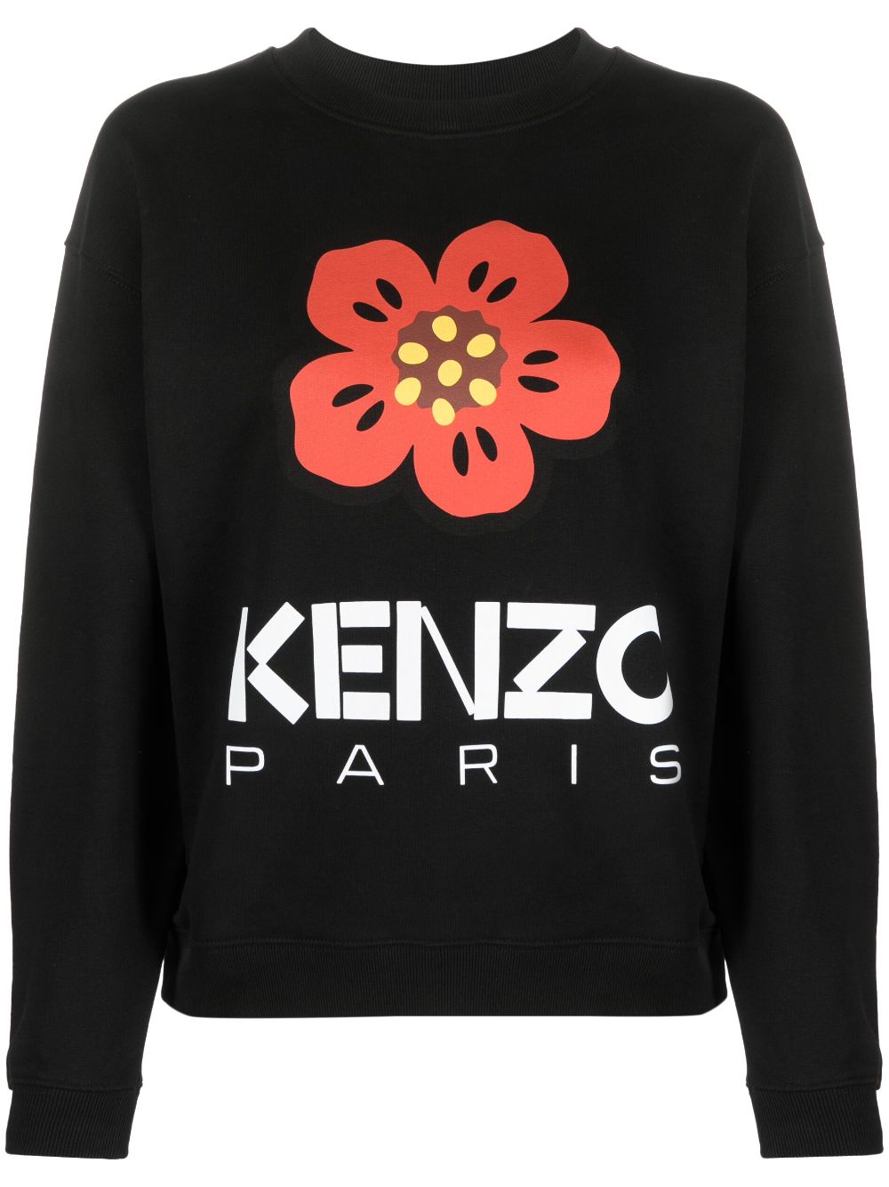 Shop Kenzo Boke-print Cotton Sweatshirt In Black