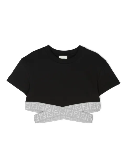 Fendi Kids playera corta con logo en la pretina