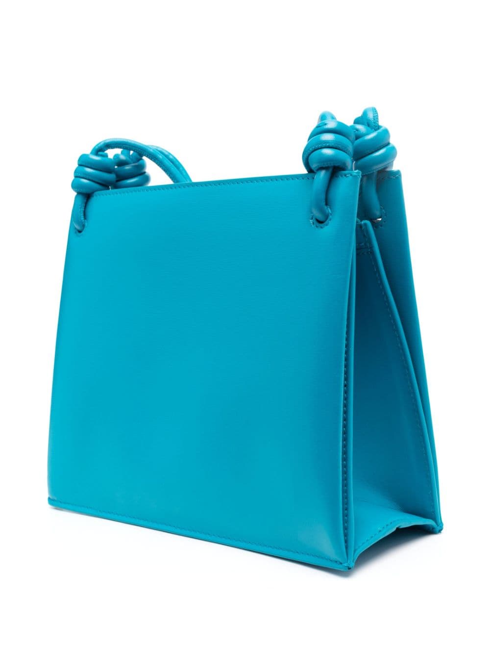 Shop Jil Sander Small Logo-print Leather Shoulder Bag In Blue