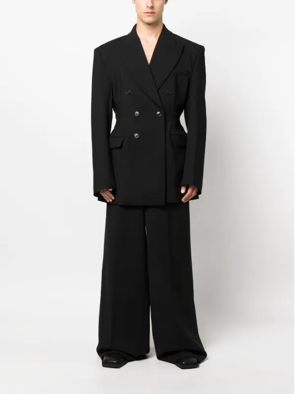 VETEMENTS ピークドラペル ダブルジャケット | ブラック | FARFETCH JP