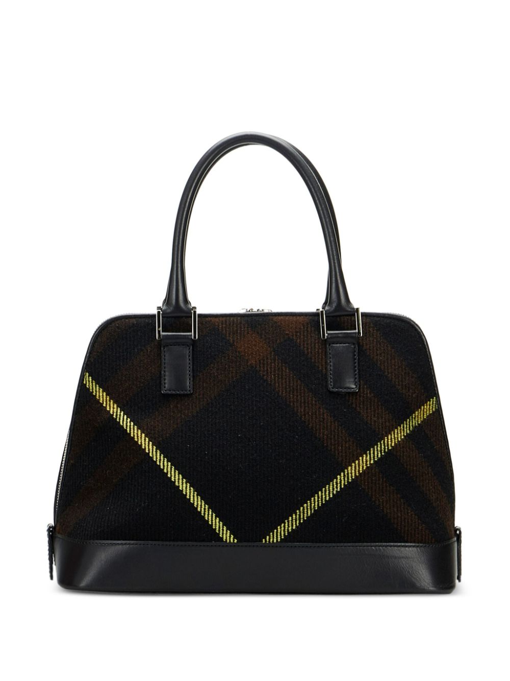 Burberry Pre-Owned plaid-check wool tote bag - Zwart