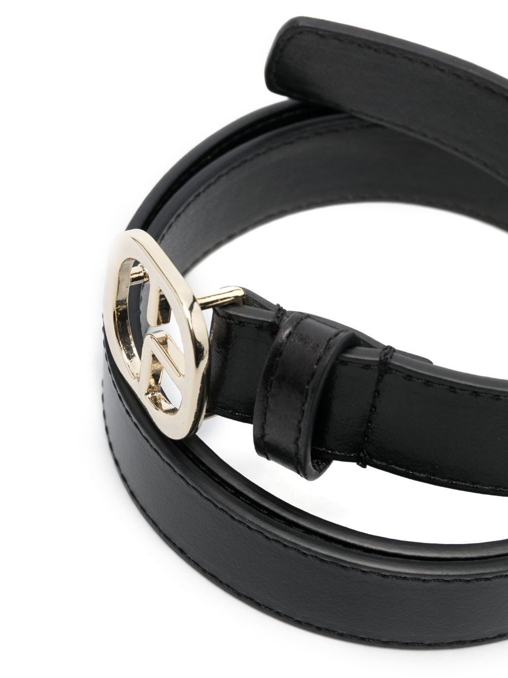 Shop Claudie Pierlot Logo-buckle Leather Belt In Black