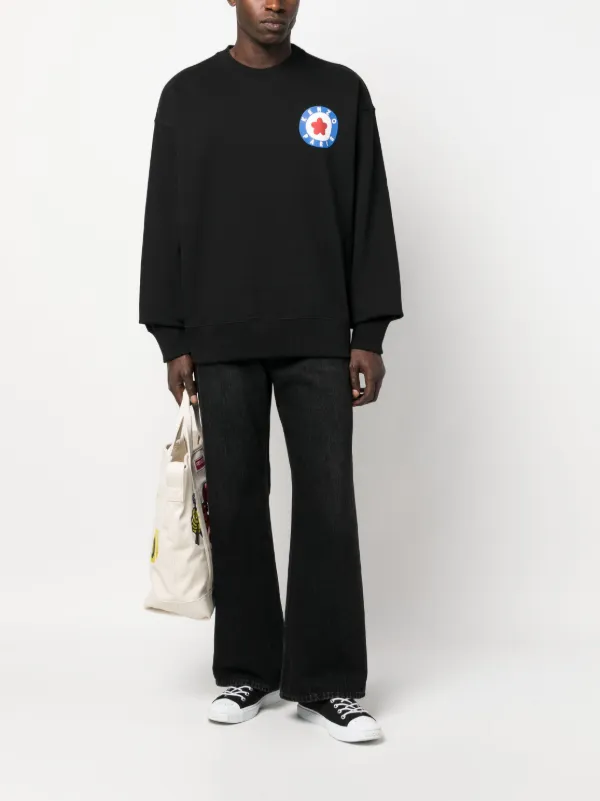 Kenzo logo-print Cotton Sweatshirt | Black | FARFETCH