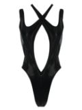 Mugler cut-out high-cut swimsuit - Black