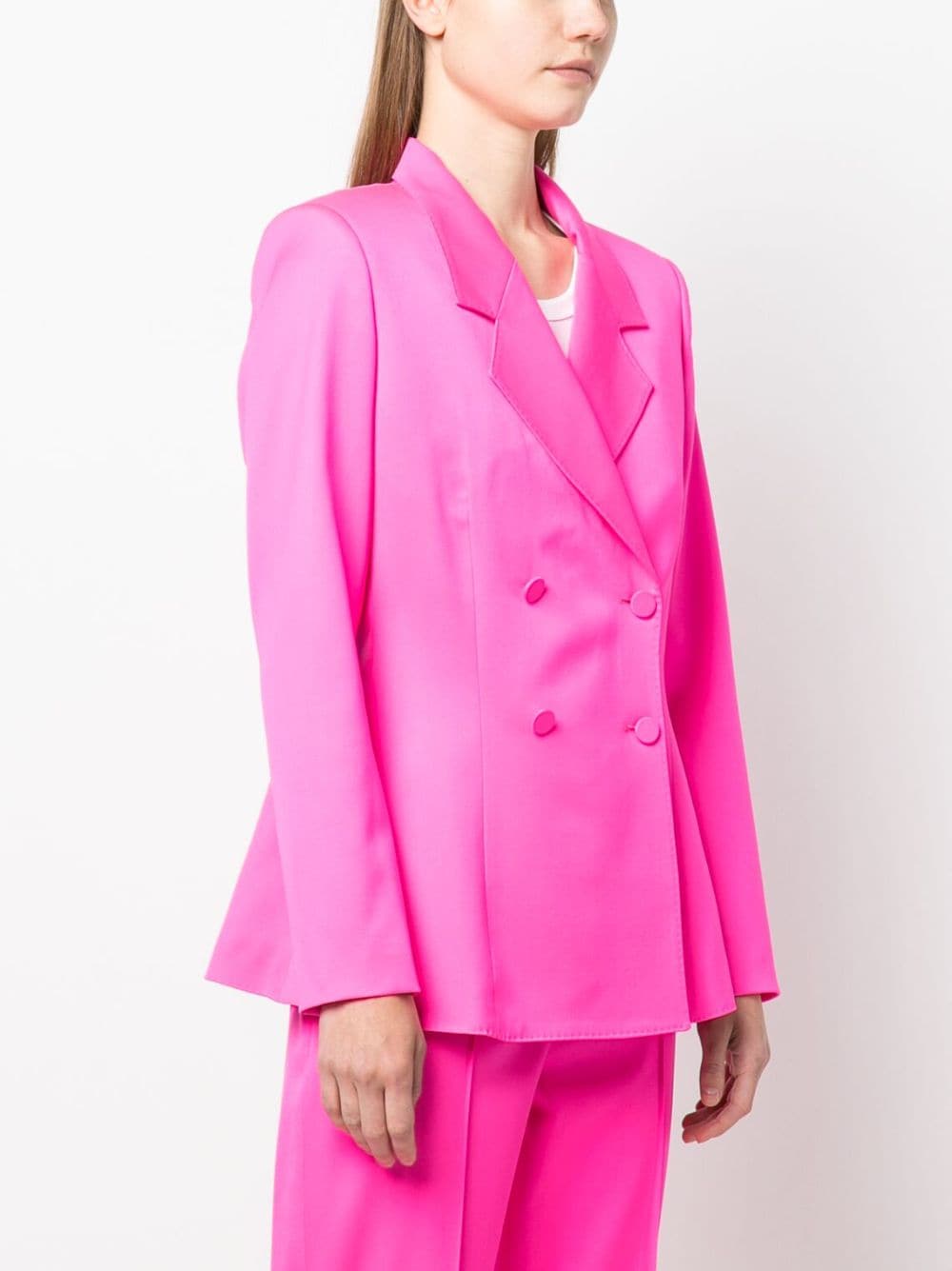 Shop Styland Double-breasted Fitted Blazer In Pink