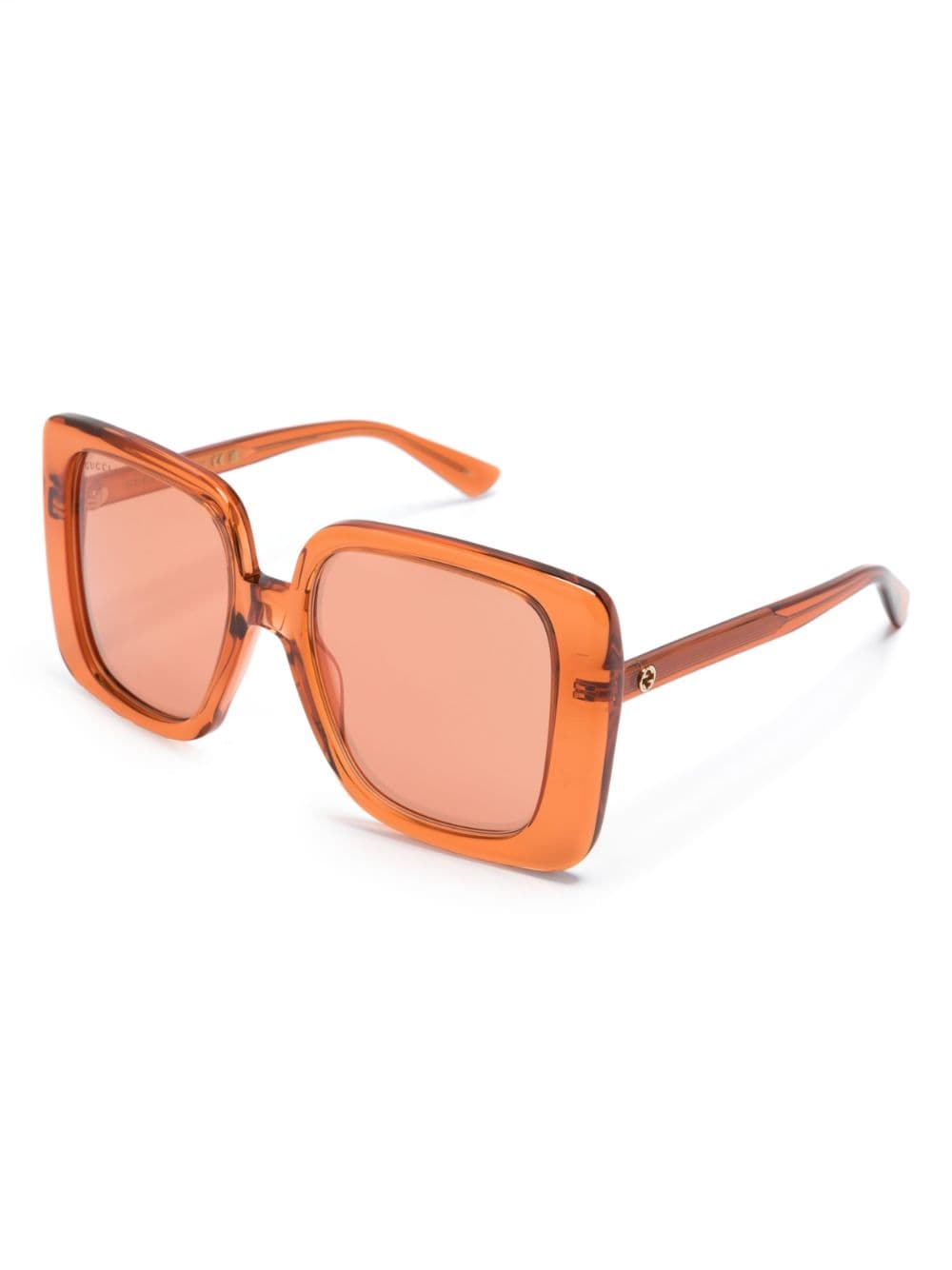 Gucci Eyewear Zonnebril met doorzichtig vierkant montuur - Oranje