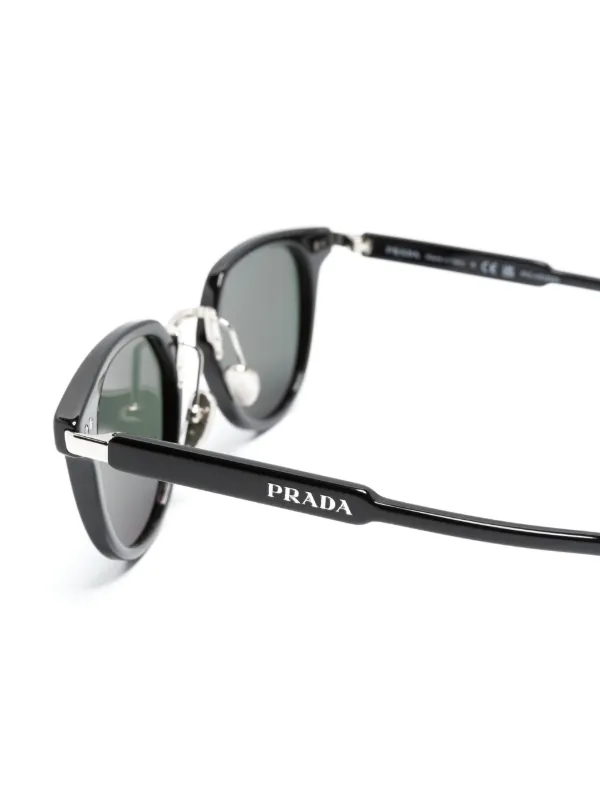 PRADA ラウンドフレーム サングラス ブラック Prada Eyewear ラウンドフレーム サングラス | ブラック | FARFETCH JP