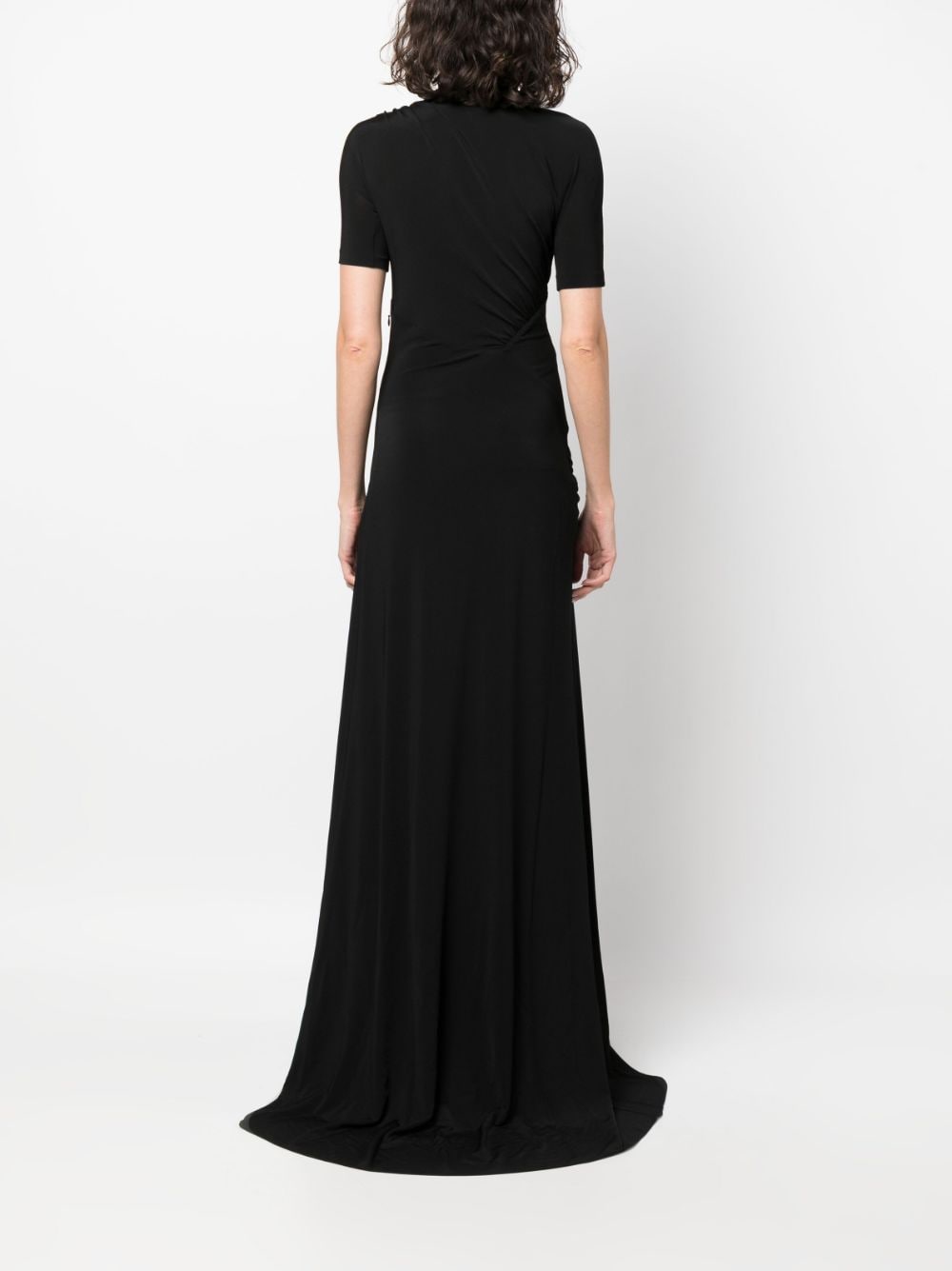 Shop Givenchy Gathered Short-sleeve Maxi Dress In Black