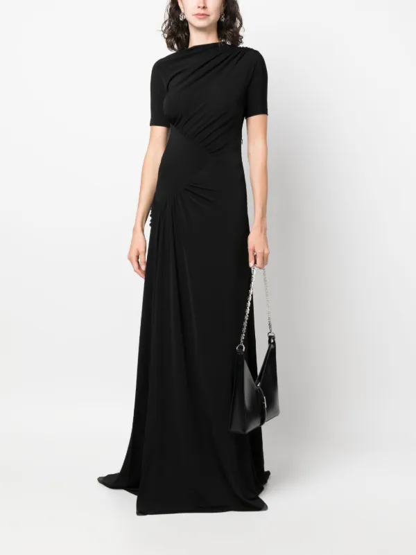 Givenchy Gathered short-sleeve Maxi Dress | Black | FARFETCH CY