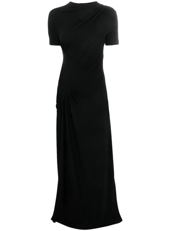 Givenchy Gathered short-sleeve Maxi Dress | Black | FARFETCH CY