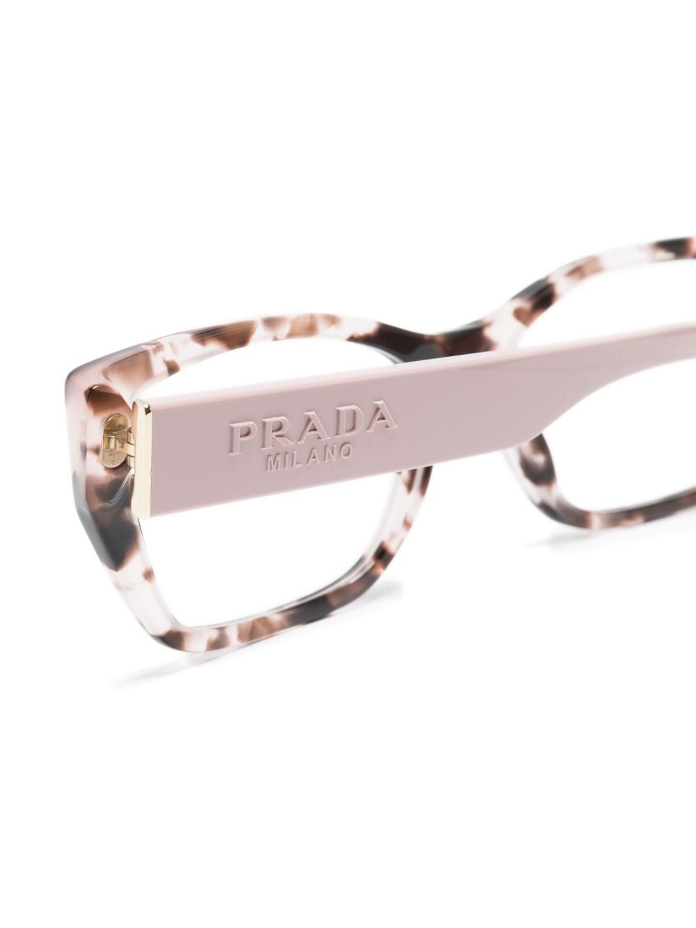 Shop Prada Colour-block Square-frame Glasses In Pink