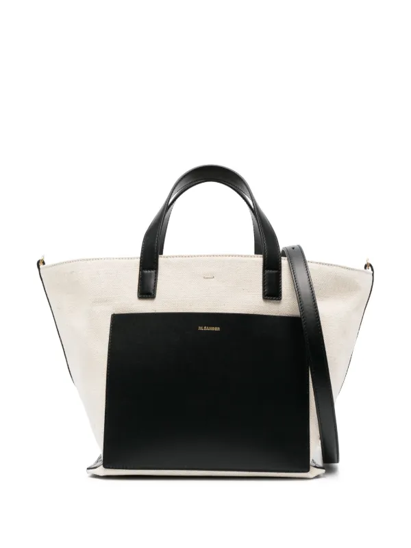 Square leather tote on sale bag