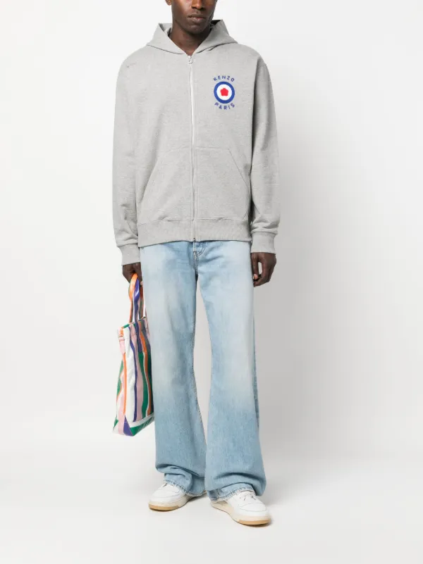 Kenzo logo-embroidered Zipped Hoodie - Farfetch