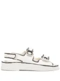 CHANEL Pre-Owned 2022 CC logo Dad sandals - White