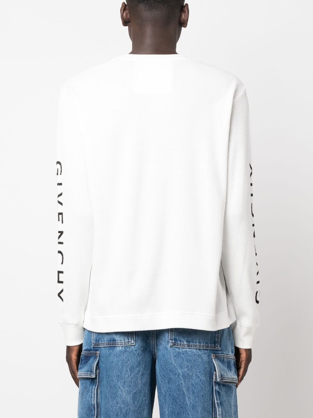 Shop Givenchy Logo-print Long-sleeve T-shirt In White