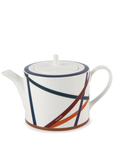 Missoni Home tetera Nastri con logo estampado de 11.5cm