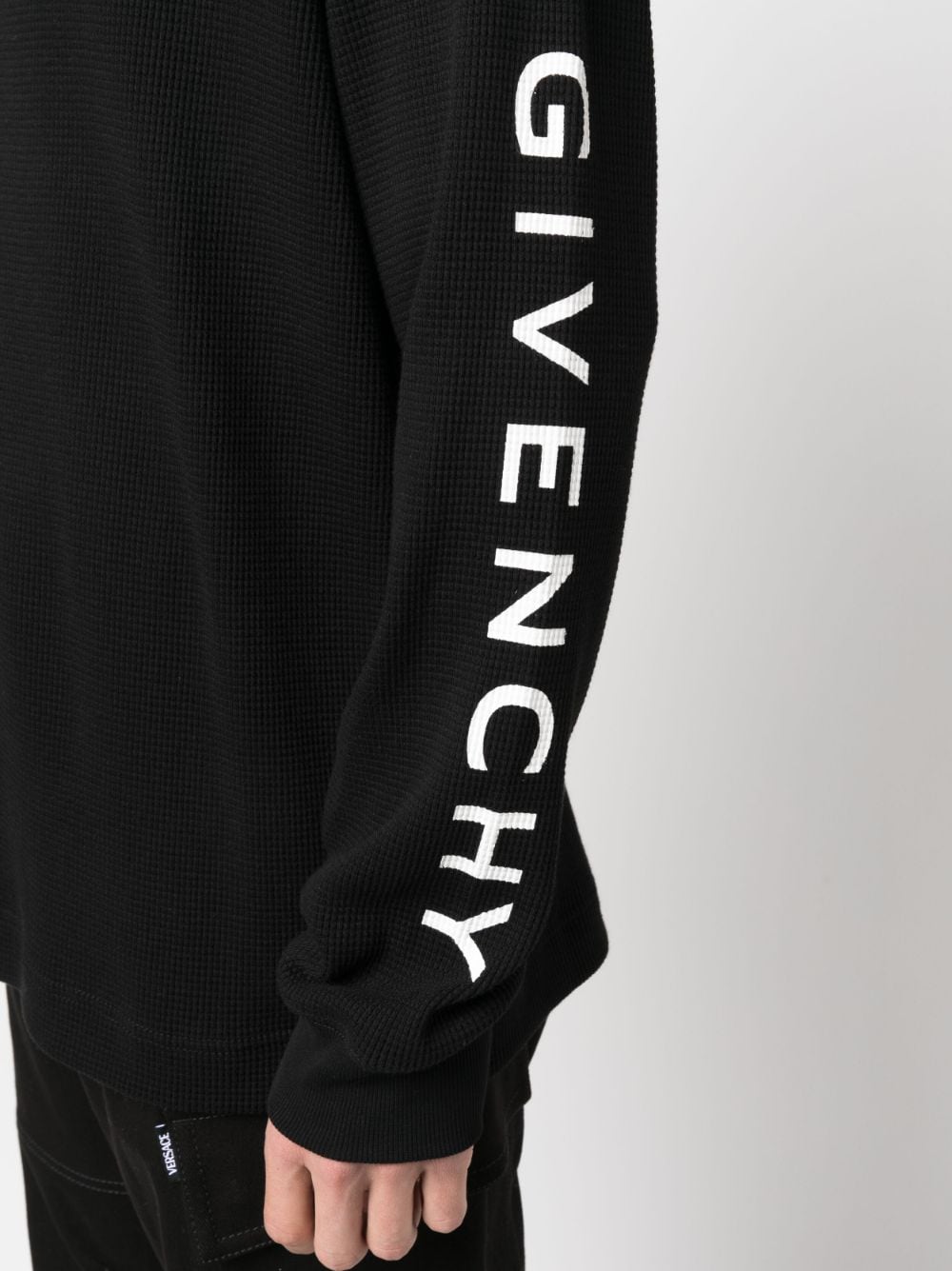 Shop Givenchy Logo-print Long-sleeve Sweatshirt In Black