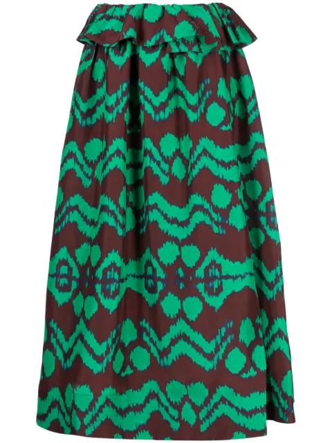 Ulla Johnson graphic-prink silk skirt