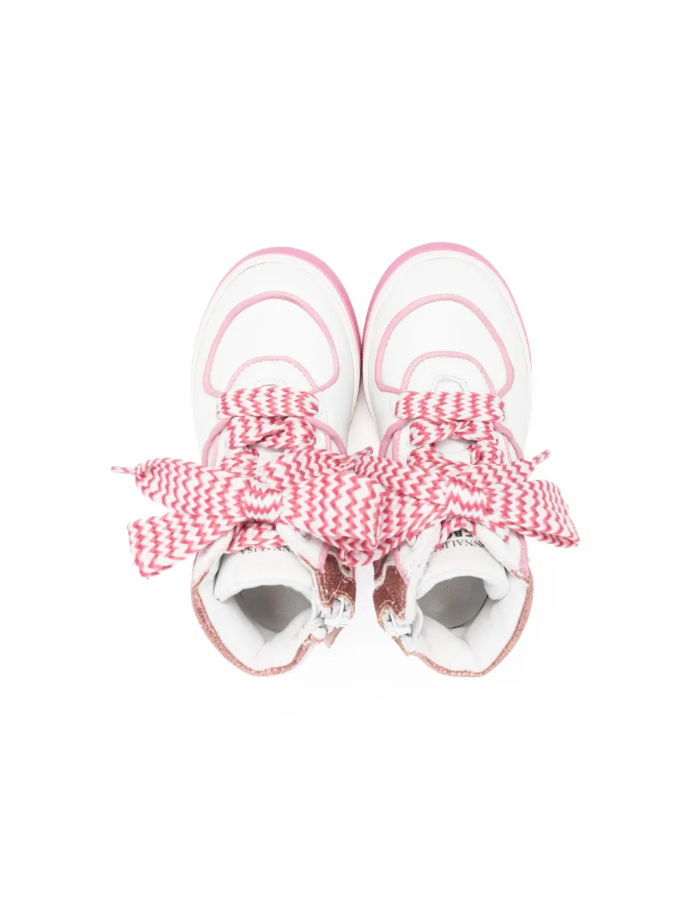 Monnalisa Faux-leather High-top Sneakers In Pink