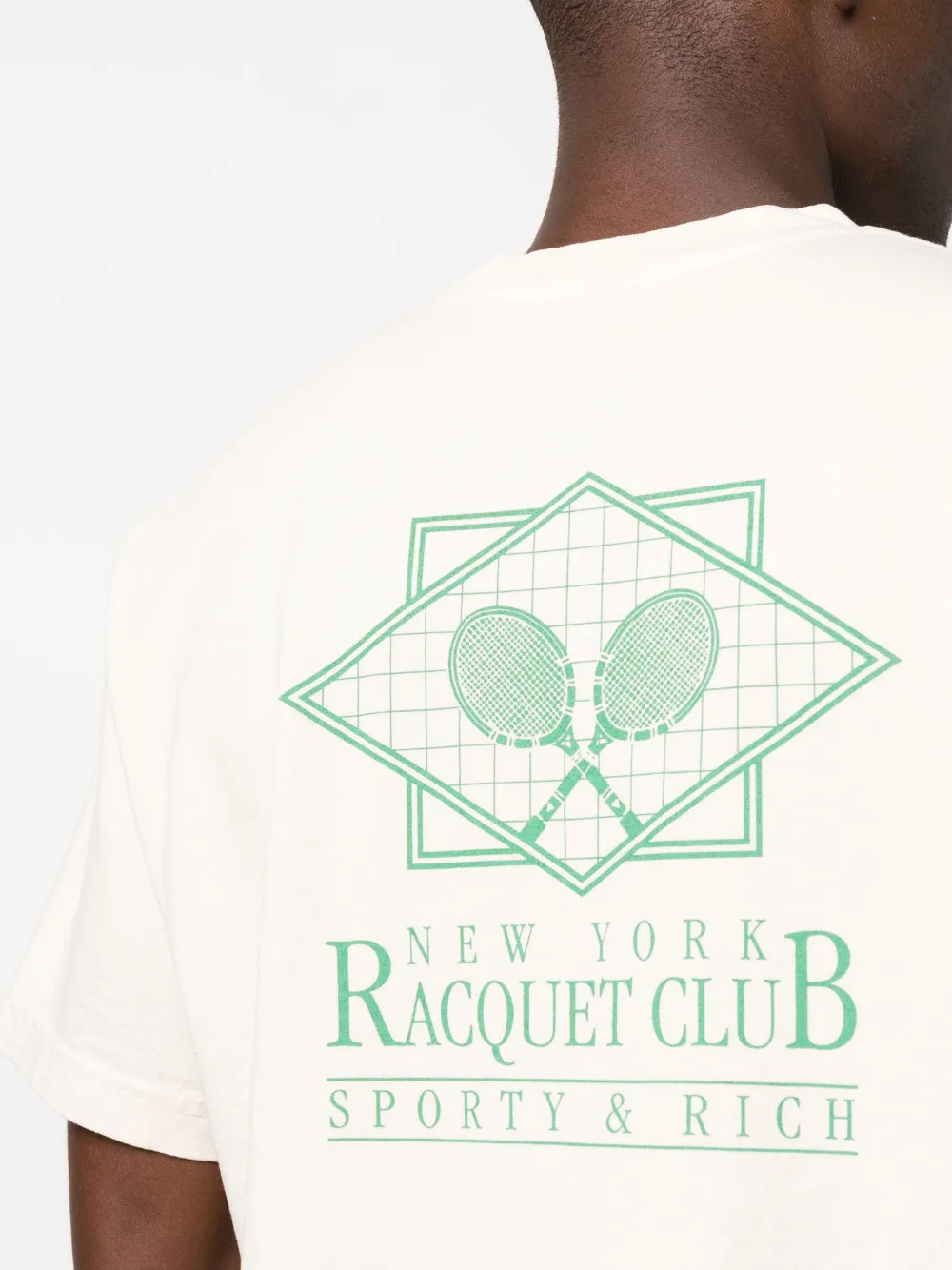 Sporty And Rich Graphic-print Cotton T-shirt In Neutrals