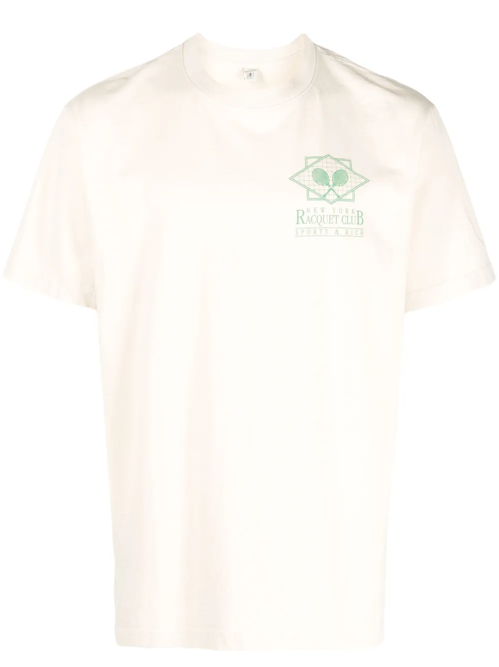 Sporty And Rich Graphic-print Cotton T-shirt In Neutrals