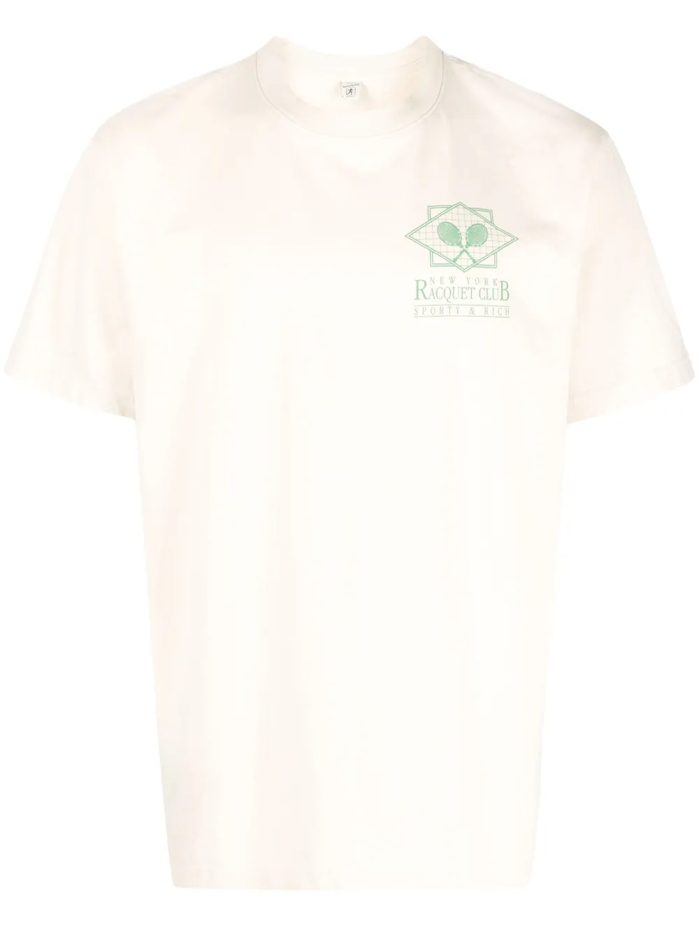 Sporty & Rich graphic-print cotton T-shirt | Neutrals | Image 1